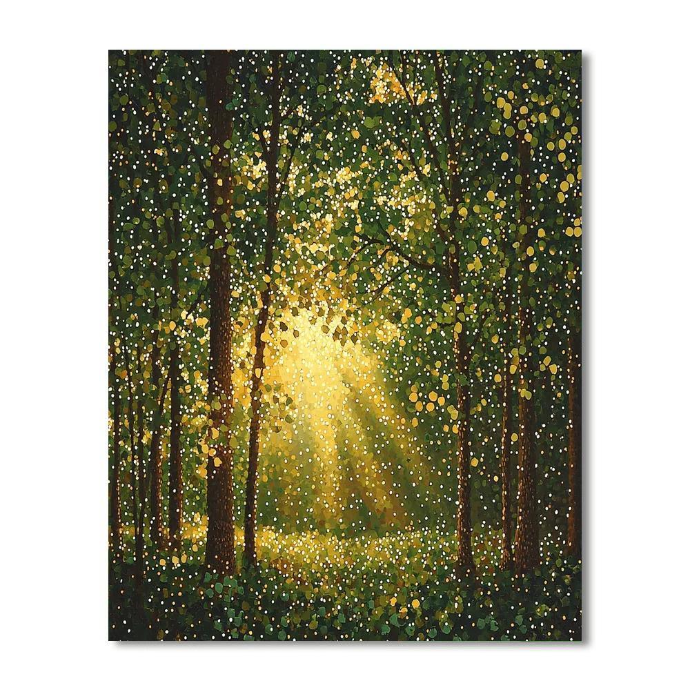 Georges Seurat Inspired Forest Dawn Symphony  DIY Paint By Numbers