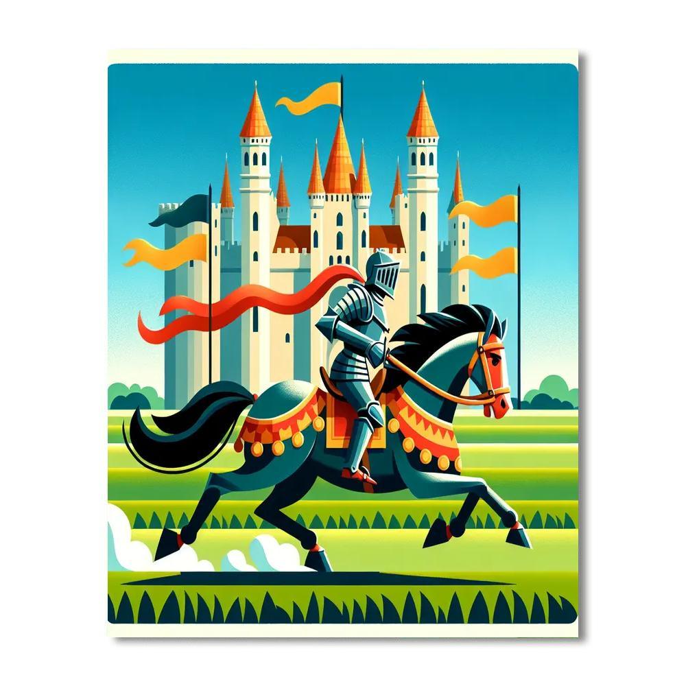 Courageous Knights Quest Paint By Numbers Art