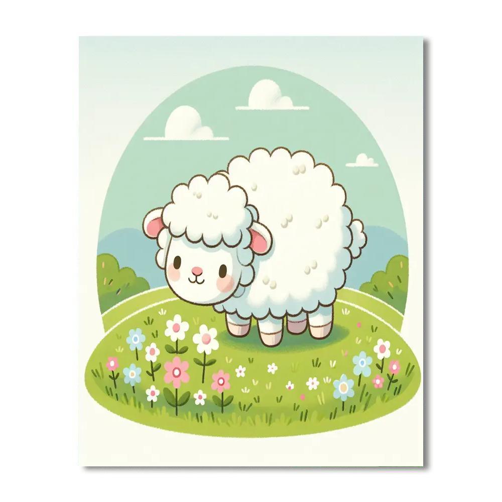 Adorable Sheep Painting By Numbers Kit