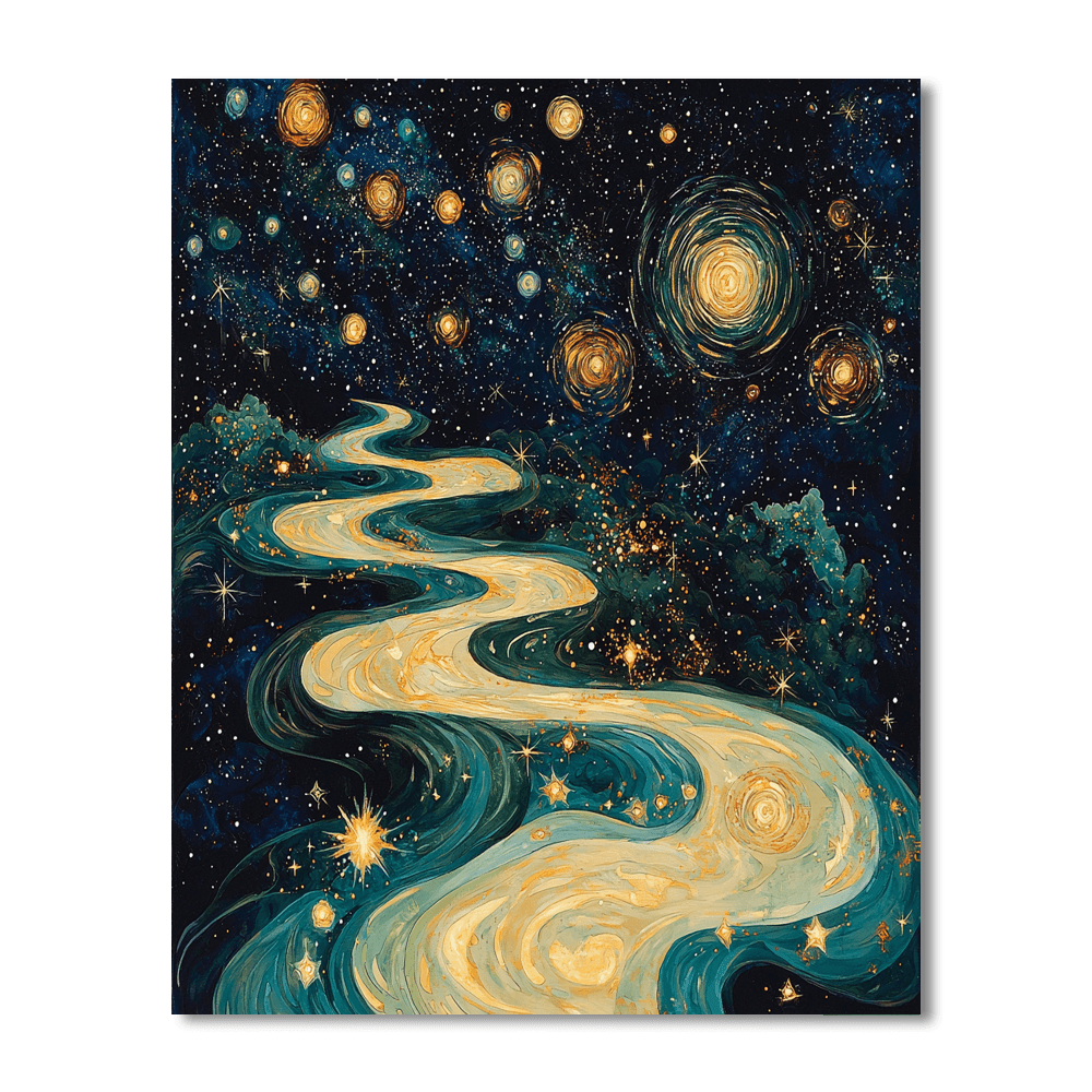 Vija Celmins Inspired Abstract Cosmic Exploration - DIY Painting By Numbers Kit