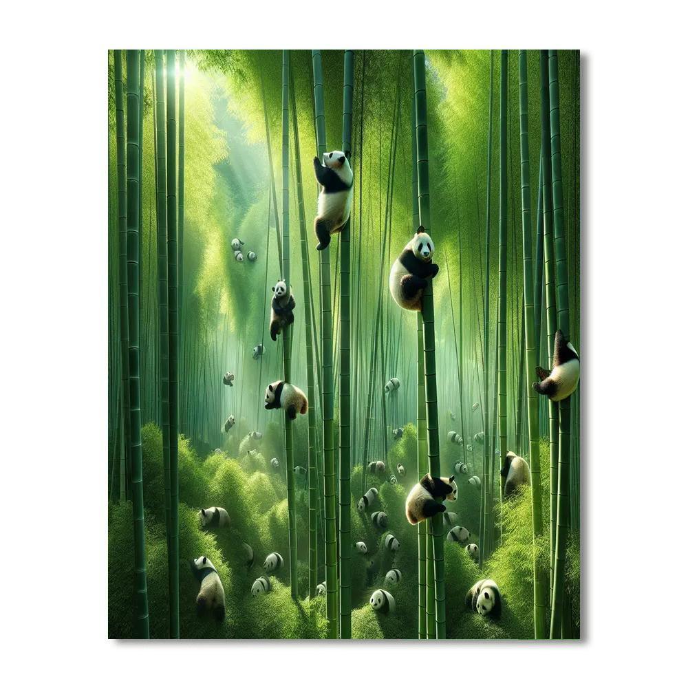 Playful Panda Frolic Painting By Numbers Kit