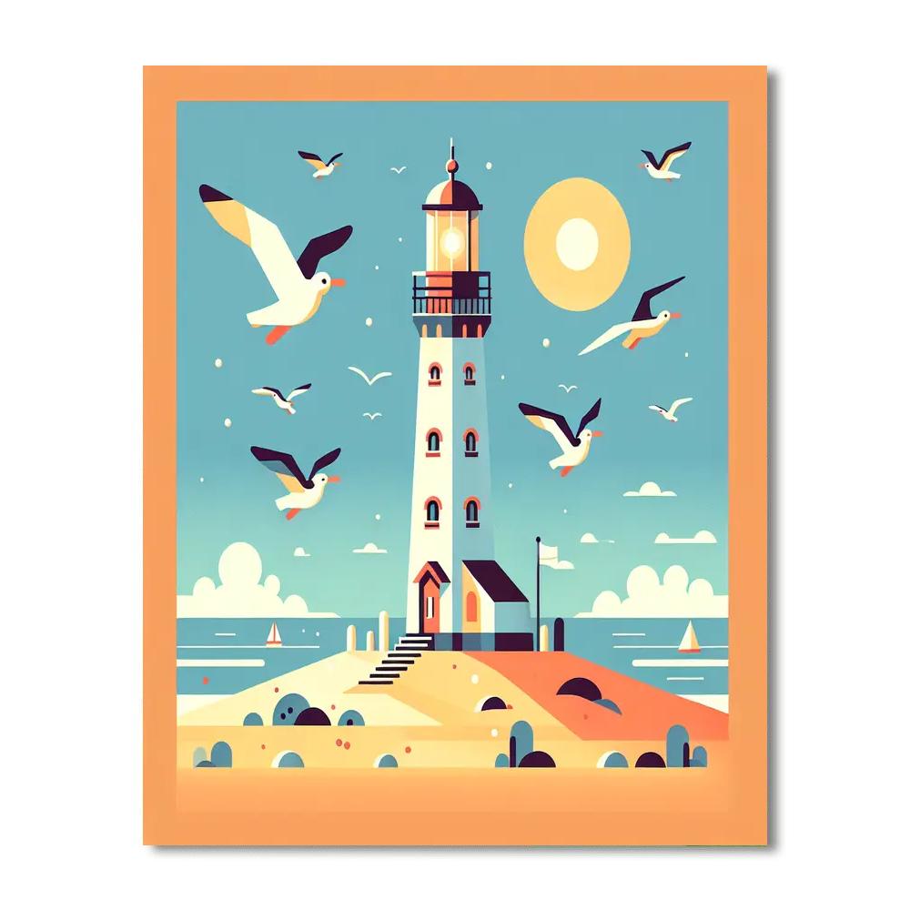 Coastal Lighthouse Adventure Paint By Number