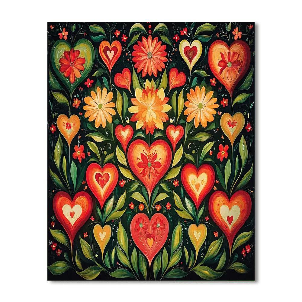 Frida Kahlo Inspired Floral Heartbeats  Paint By Color