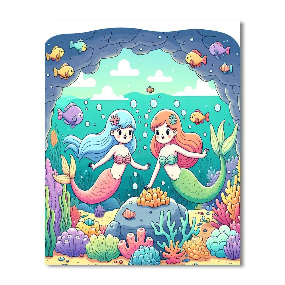 Enchanted Mermaid Grotto Painting By Numbers Kit