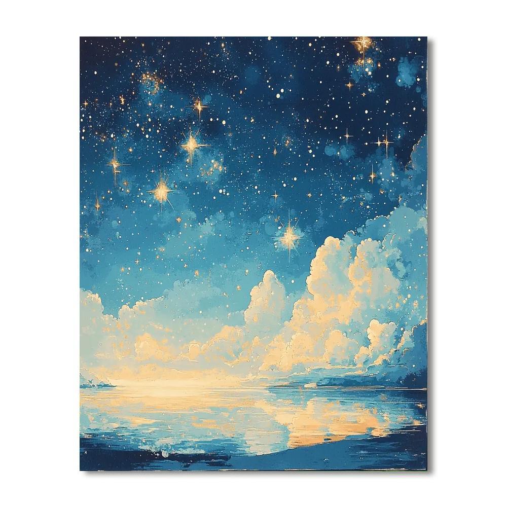 Zhao Mengfu Inspired Glimmers Of Celestial Light  Paint By Color