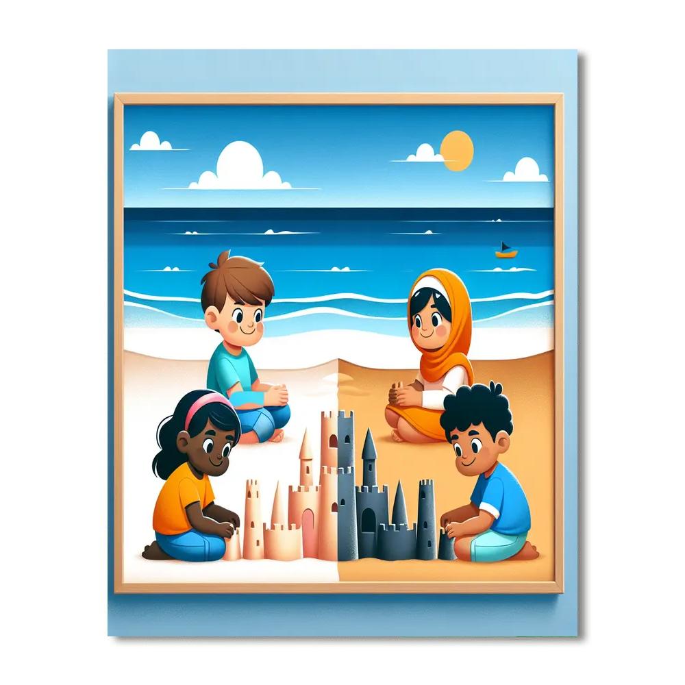 Seaside Sandcastle Spectacle Paint By Numbers Art