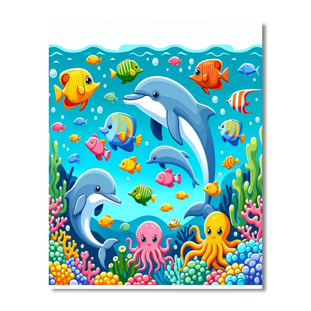 Delightful Underwater World Painting Number Kit