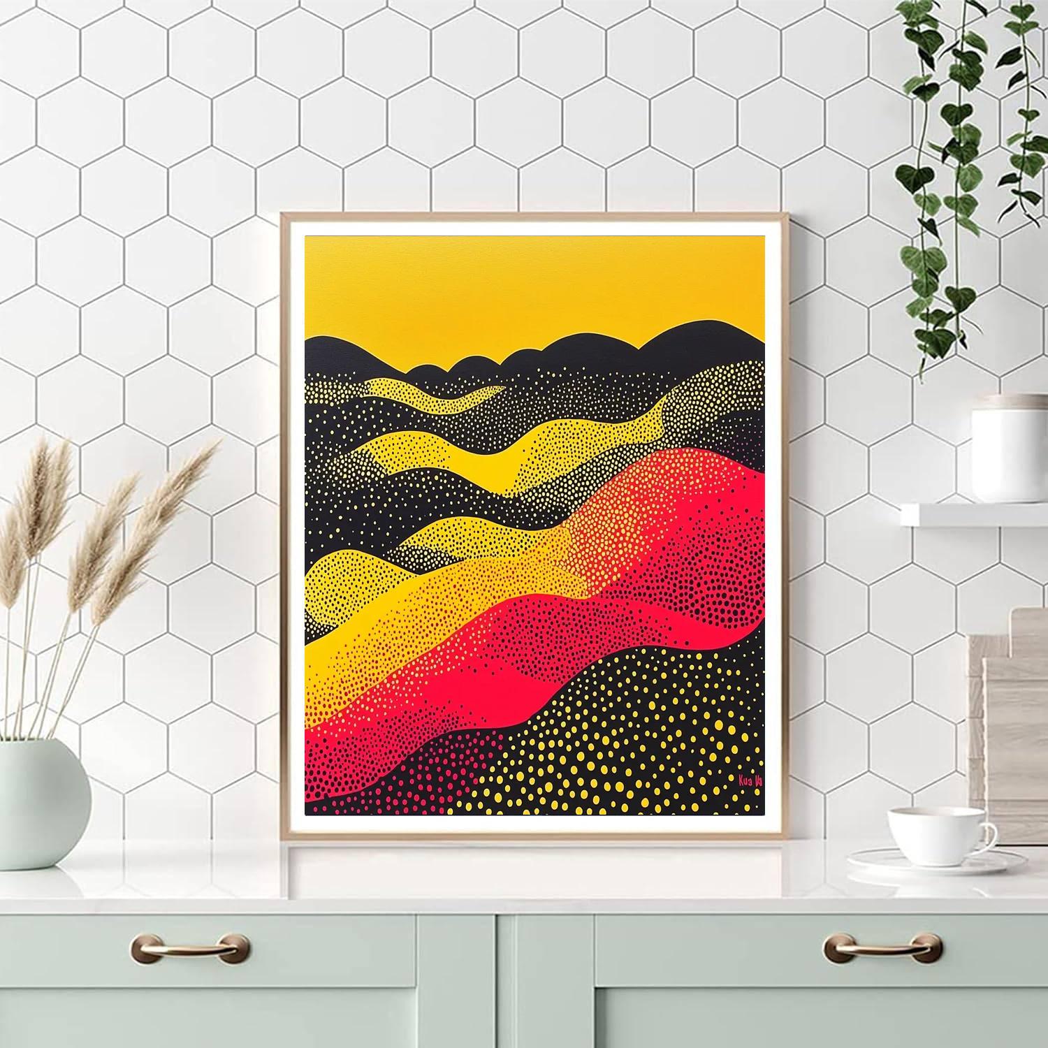 Yayoi Kusama Inspired Rhythmic Dreamscape  DIY Paint By Numbers