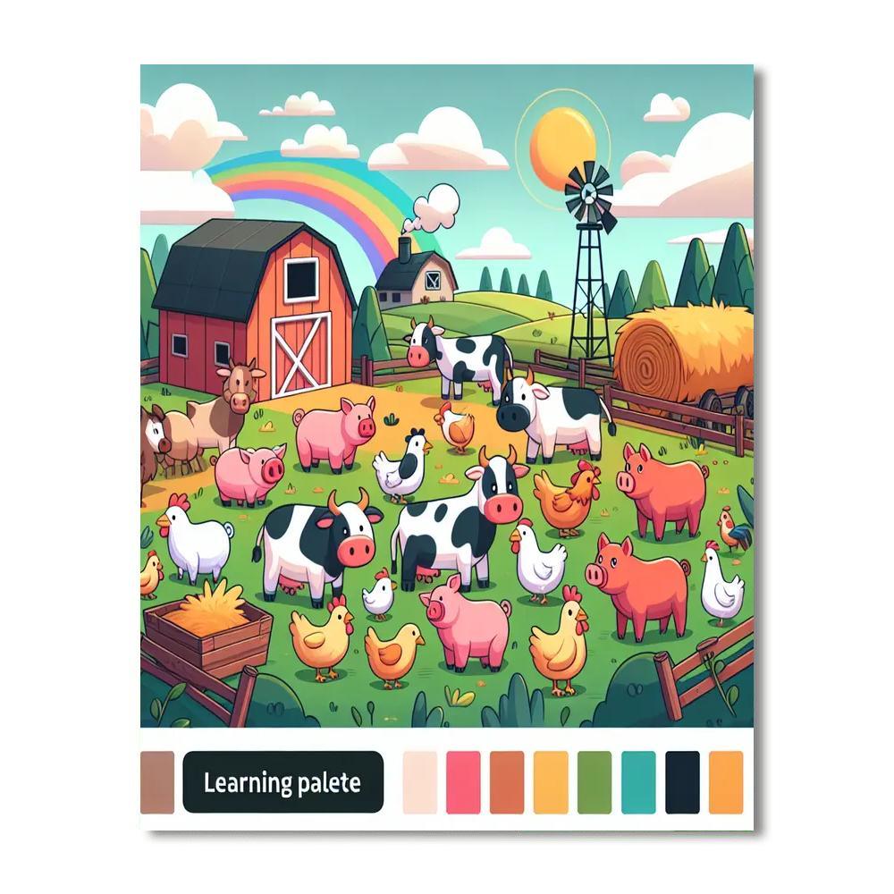 Fun Farmyard Frolic Number Painting