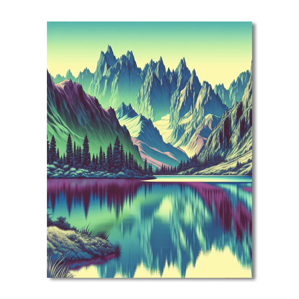 Breathtaking Mountain Vista Painting Number Kit