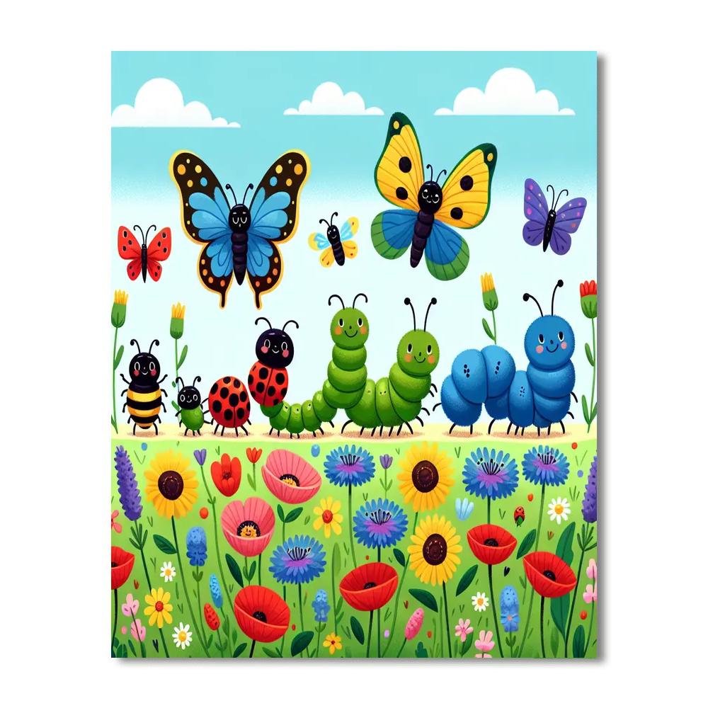 Wildflower Bug Parade Paint By Numbers Art