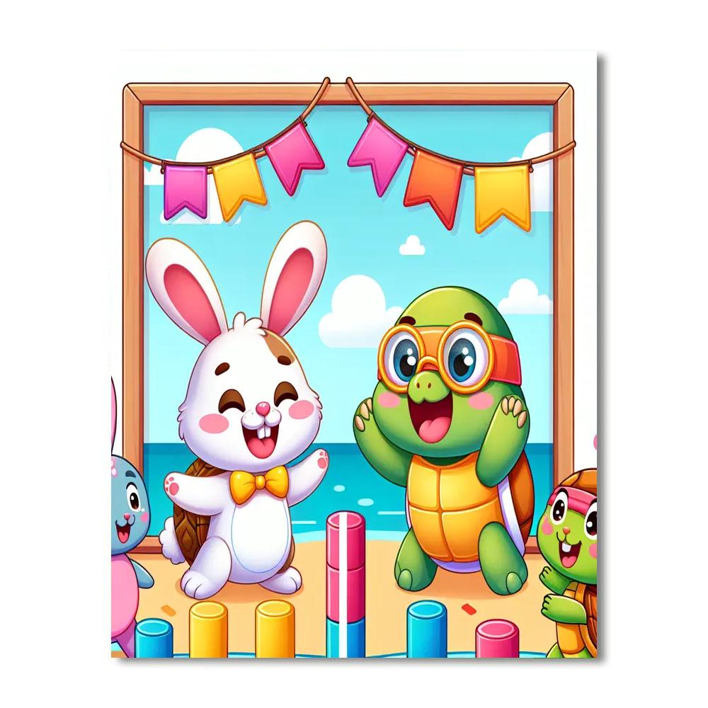 Silly Animal Showdown DIY Paint By Numbers