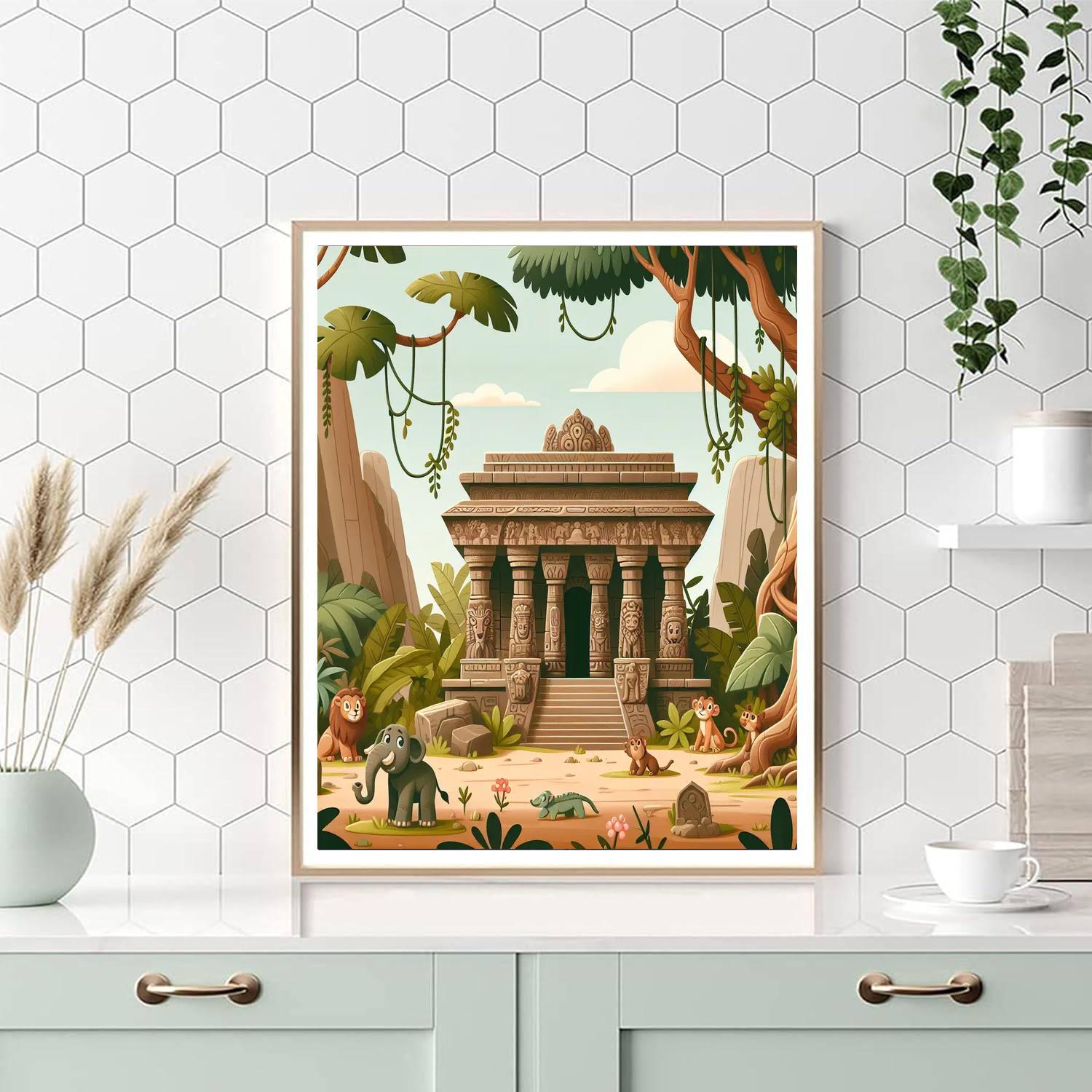 Hidden Jungle Temple Paint By Number