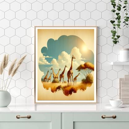 Giraffe's Savannah Grace Paint By Numbers Kits