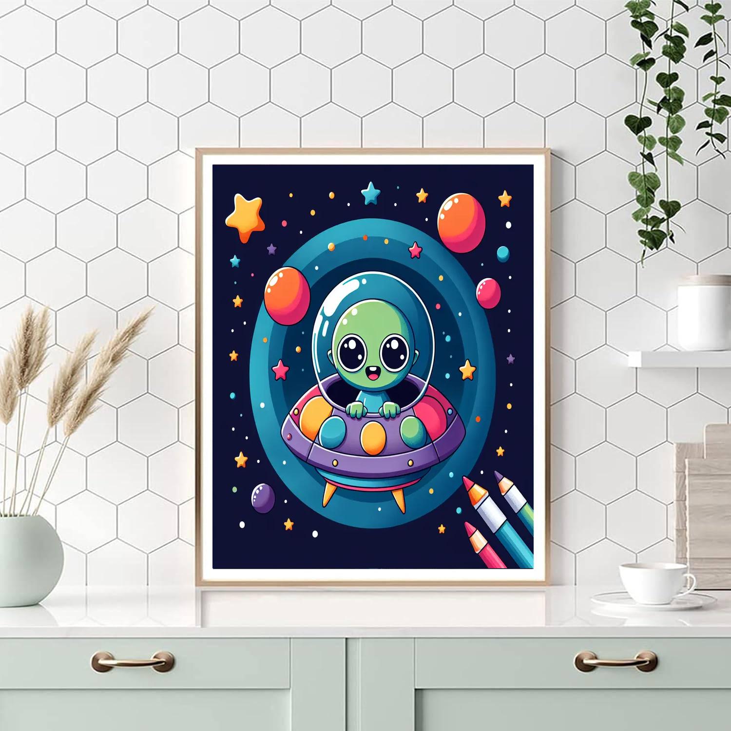 Flying Saucer Adventure Number Painting