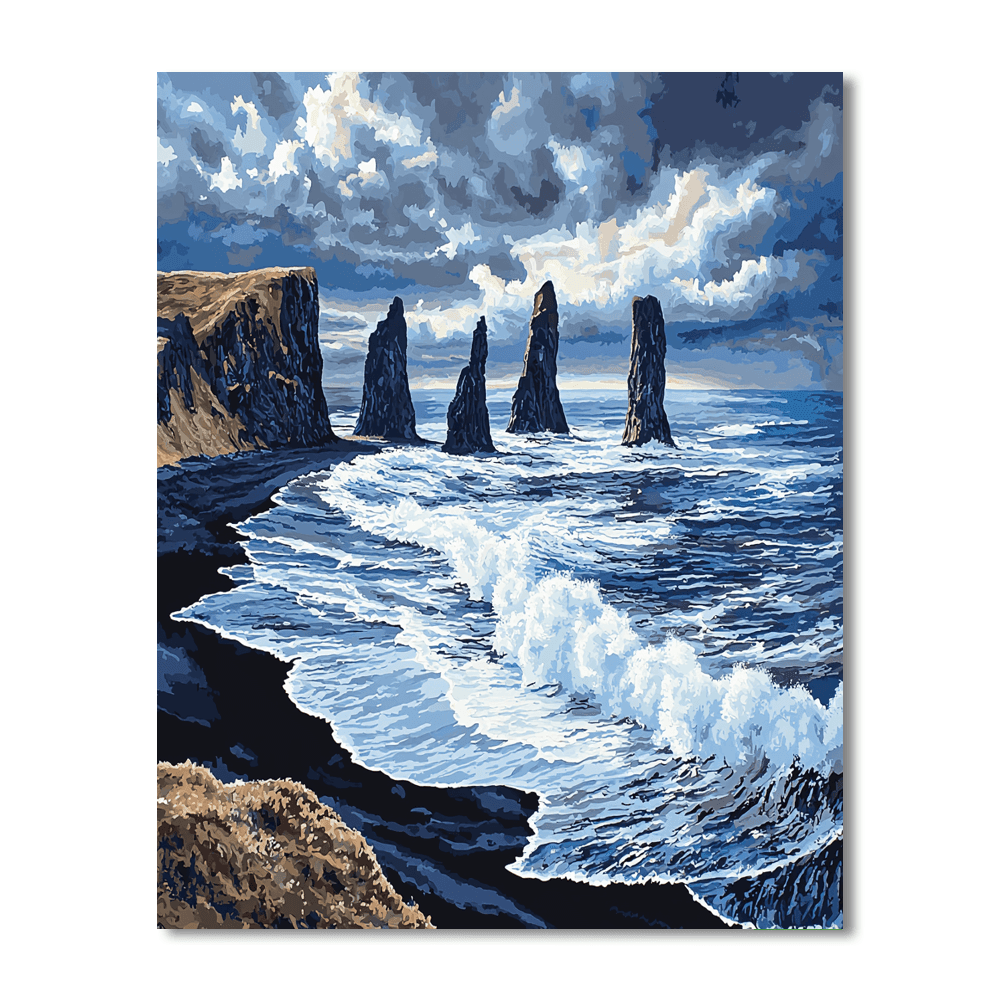Reynisfjara Black Sand Beach Paint By Numbers Kits
