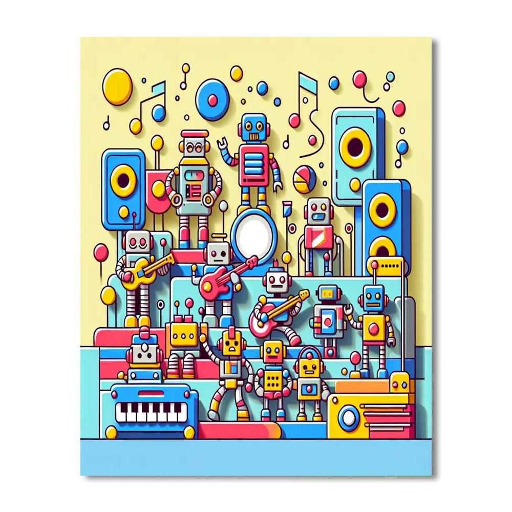 Robot Rock 'n' Roll Number Painting