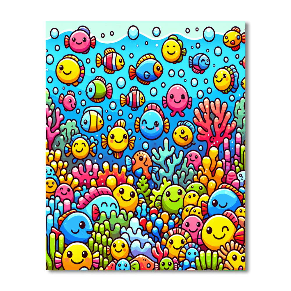 Funky Fish Frenzy Numbered Painting Kits