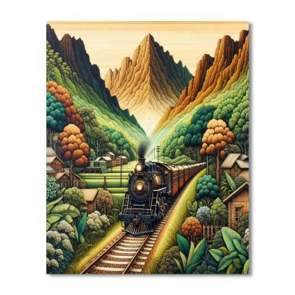 Timeless Vintage Train Number Painting