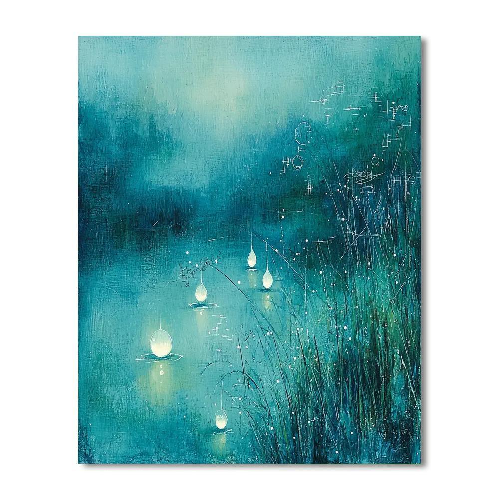 Leonardo Da Vinci Inspired Celestial Dewdrops Symphony  DIY Paint By Numbers