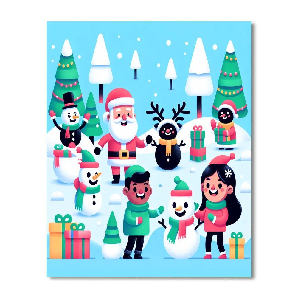 Merry Christmas Characters Paint By Number