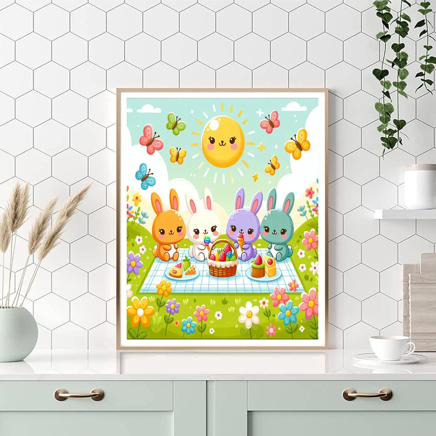 Buzzy Bunny Picnic Painting Number Kit