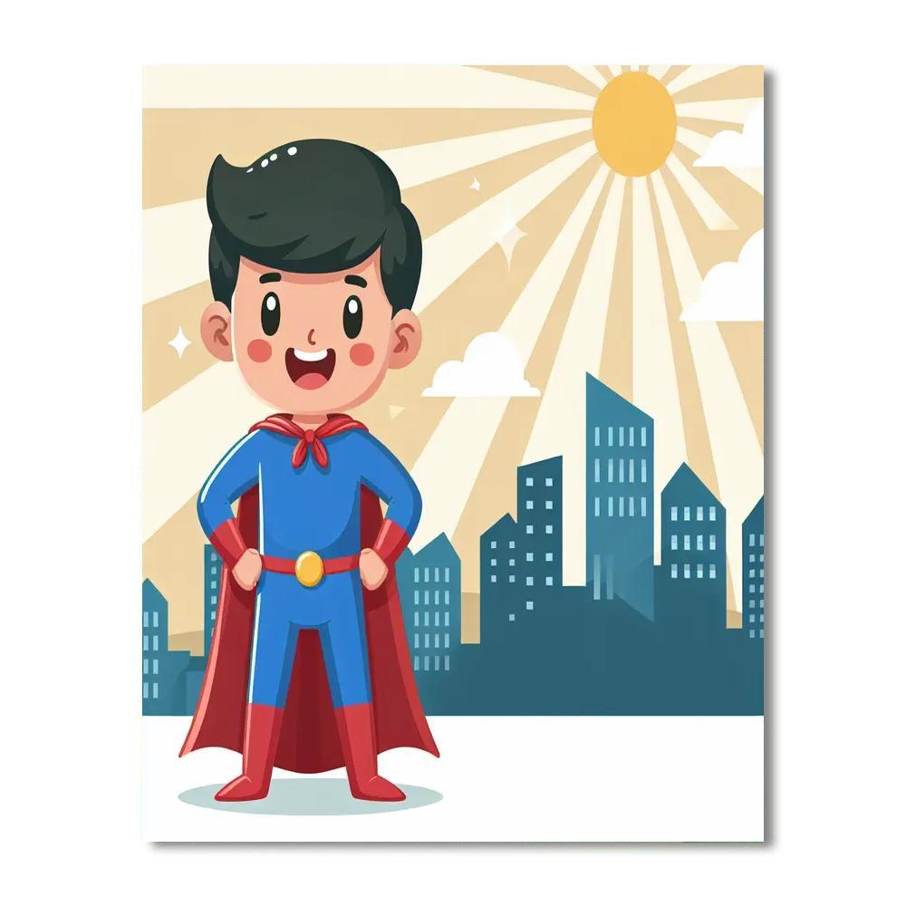 Caring Superhero Paint By Color
