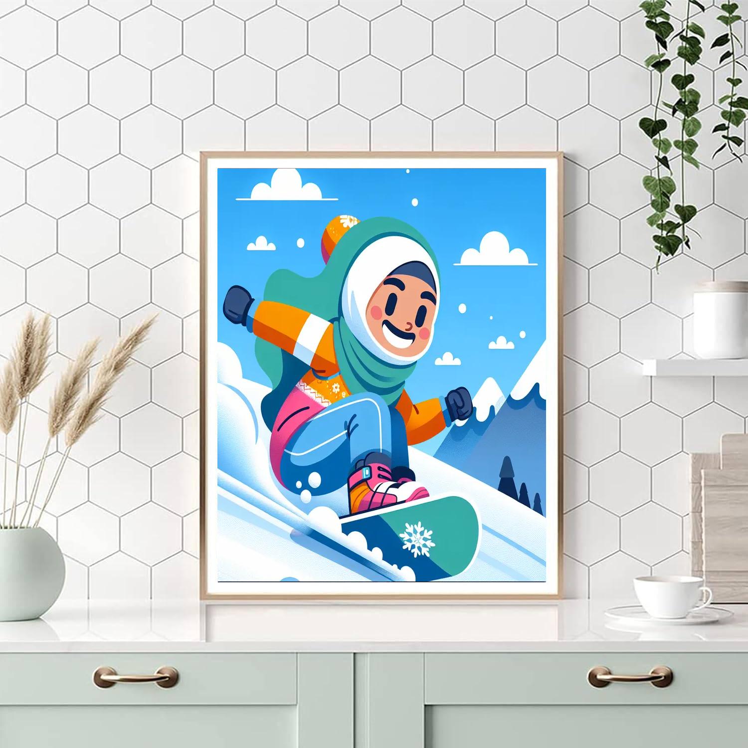 Adventurous Snowboarder Painting By Numbers Kit