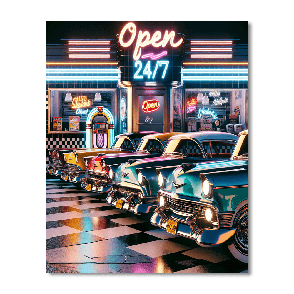 Retro Classic Cars Collection Number Painting