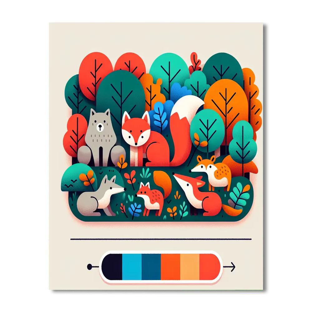Funky Forest Critters Painting By Numbers Kit