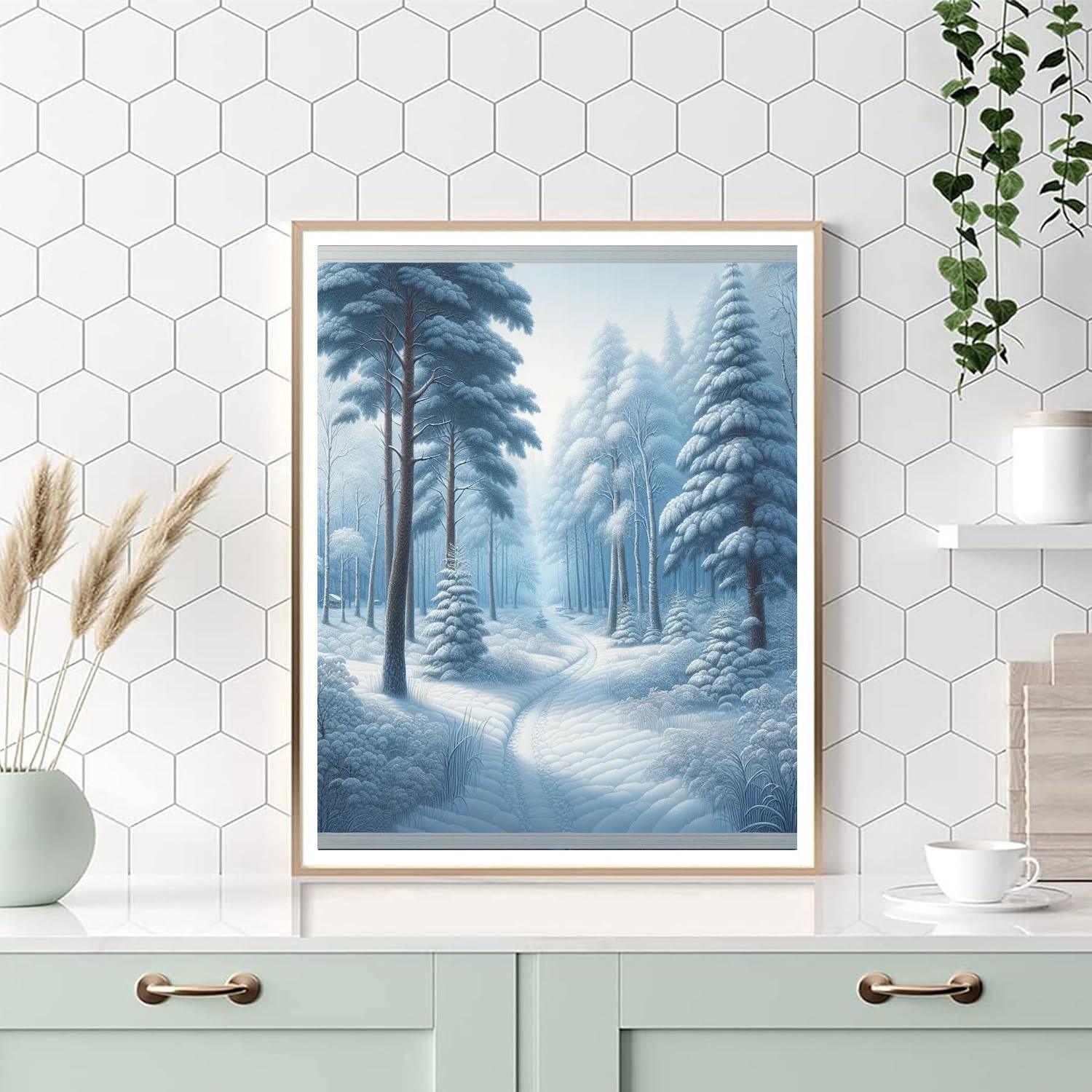 Winter Woodland Scene Paint By Numbers Art
