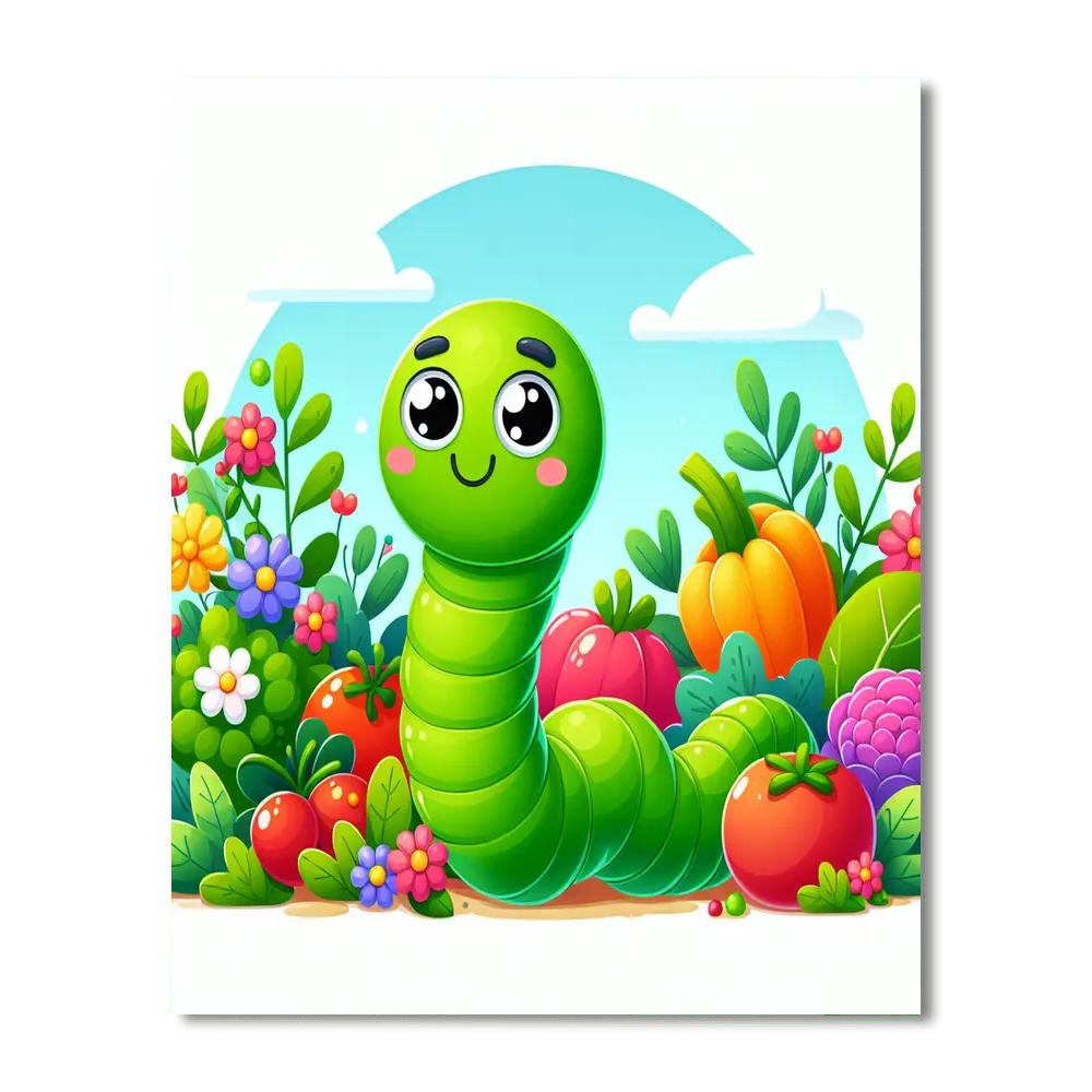Wonderful Worm Number Painting