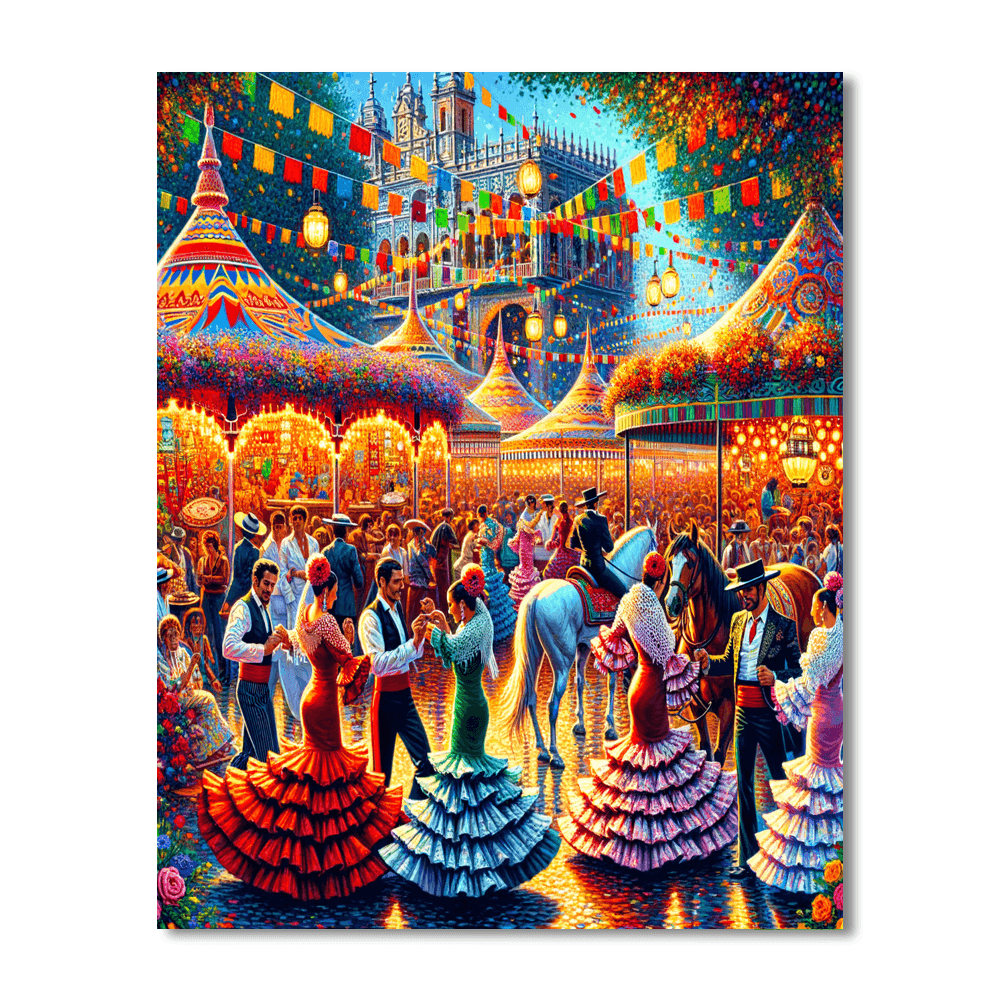 Feria De Abril - Seville, Spain Paint By Color