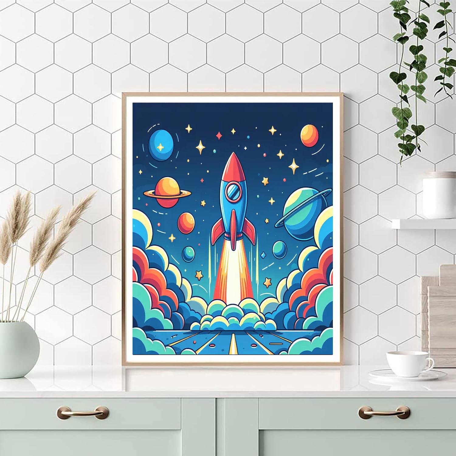 Rocket Launch Countdown DIY Paint By Numbers