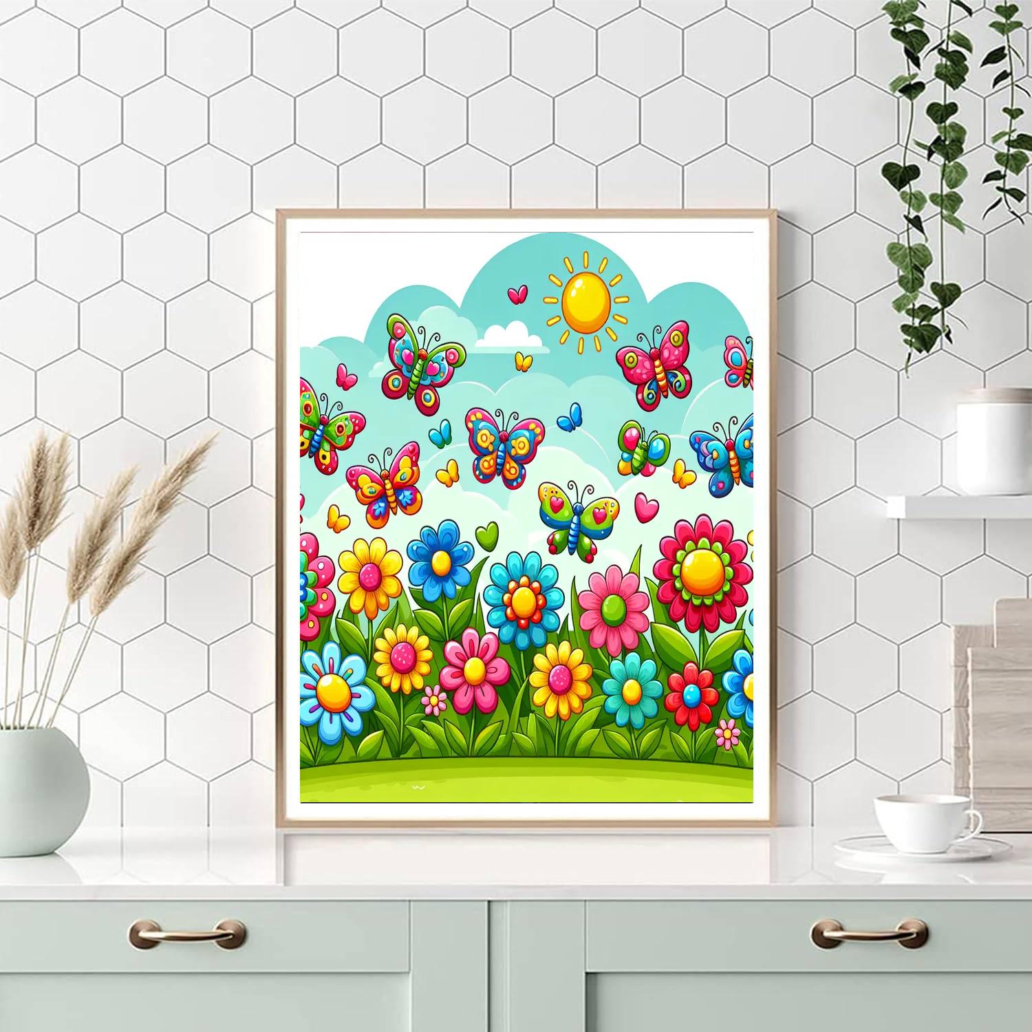 Sunny Butterfly Landing Paint By Numbers Art