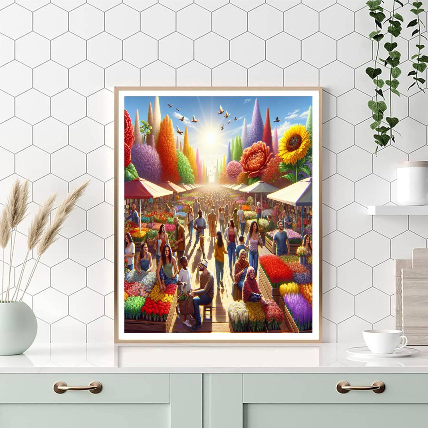 Lively Flower Market DIY Paint By Numbers