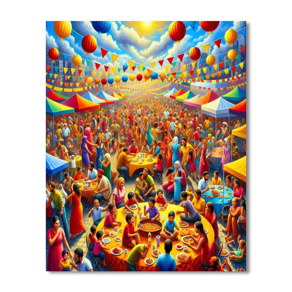 Dynamic Summer Festival Painting By Numbers Kit