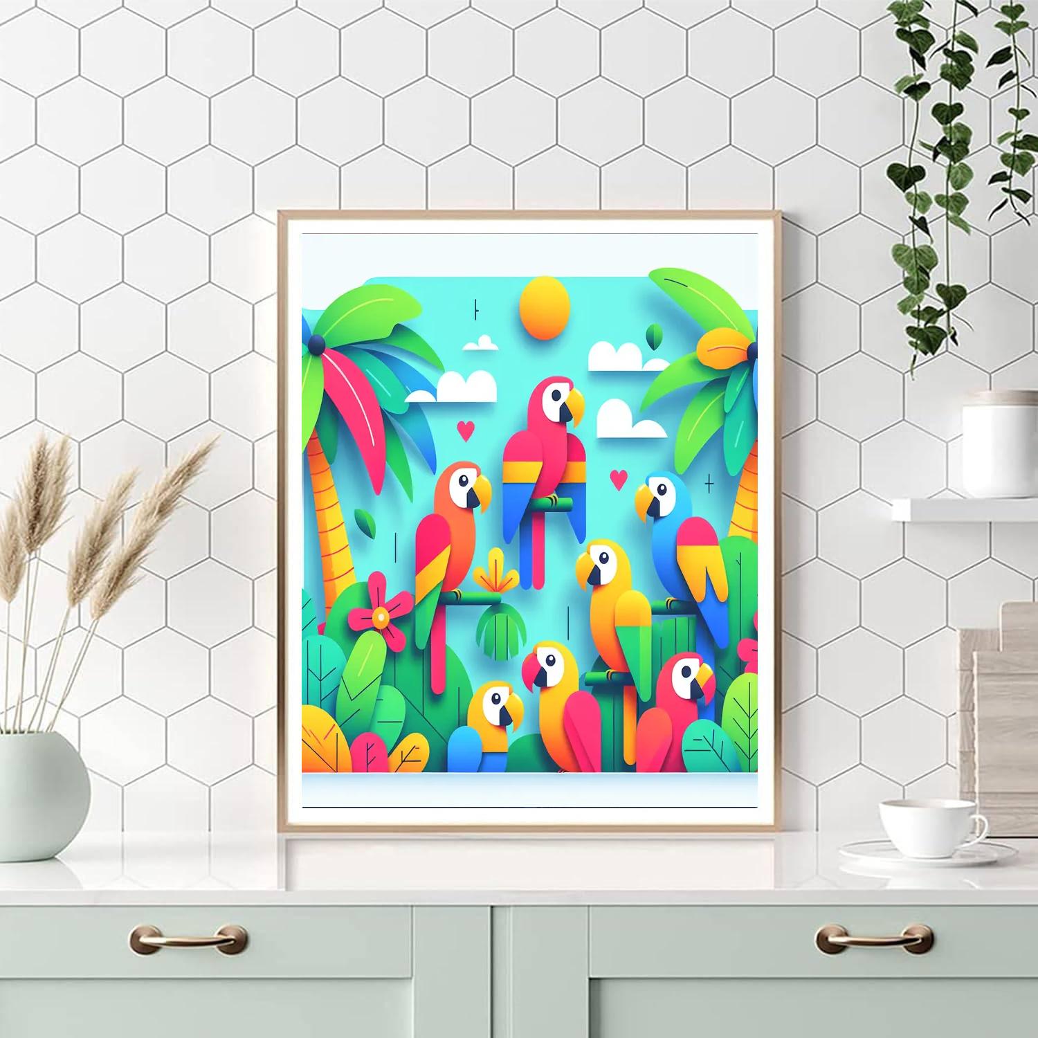 Parrot Paradise Party Paint By Numbers