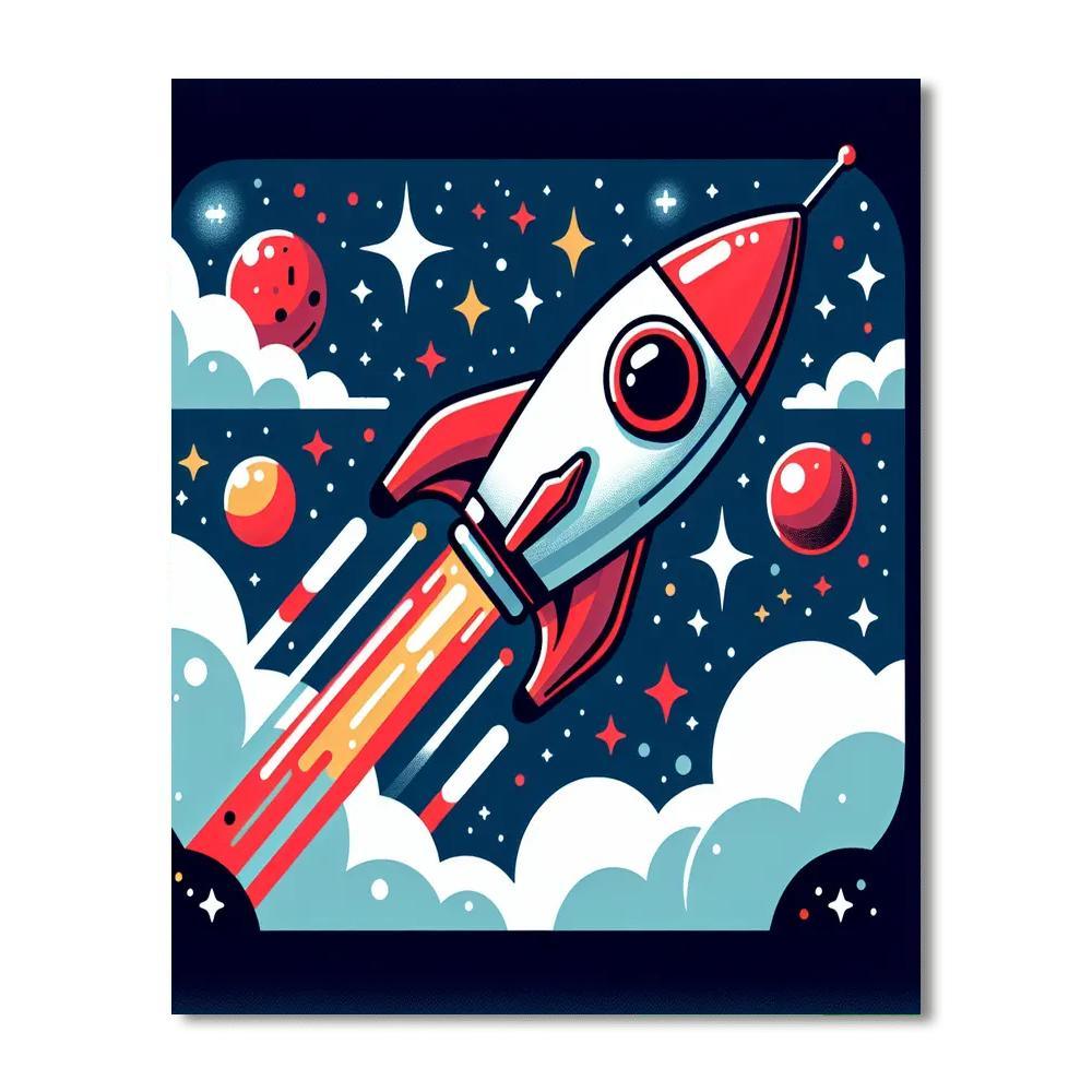 Rocketing Through The Milky Way Paint By Color