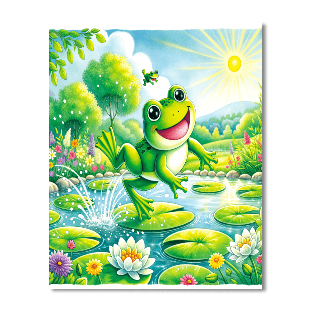 Frogs In The Pond Paint By Numbers