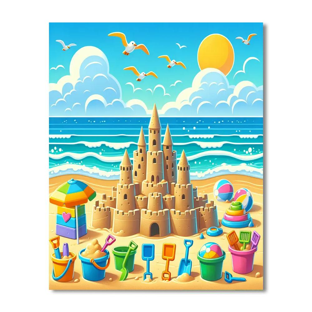 Seaside Sandcastle Challenge Numbered Painting Kits