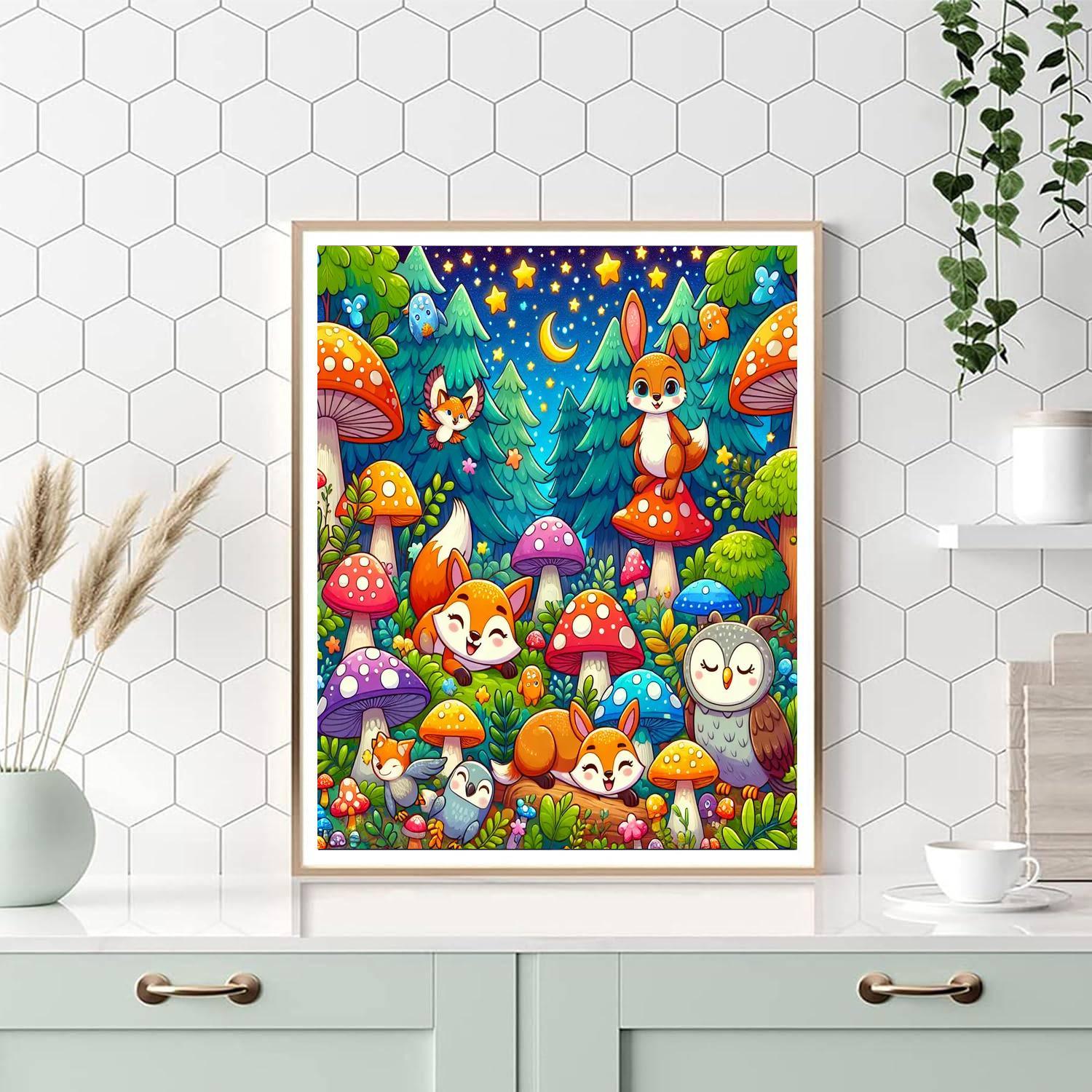 Magical Woodland Gathering For Kids Numbered Painting Kits