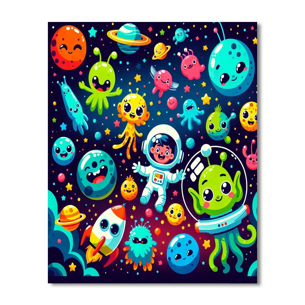 Adventurous Alien Explorers Paint By Numbers Art