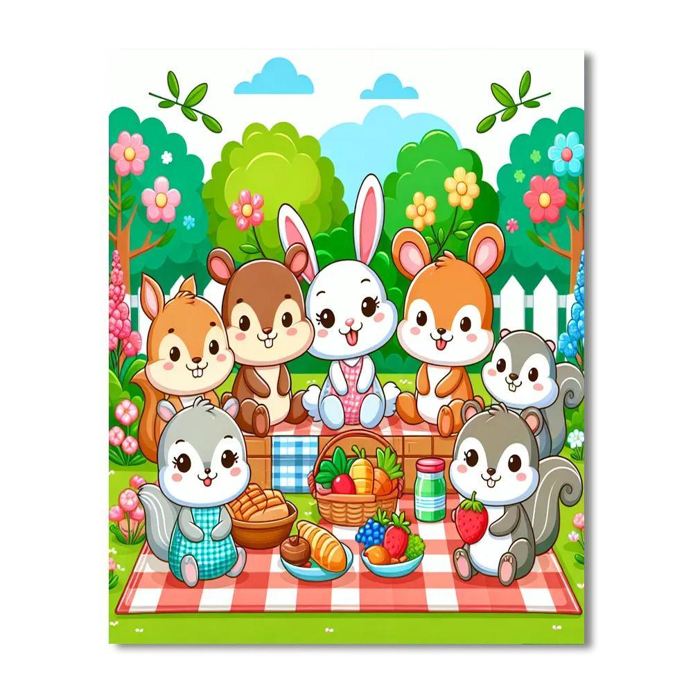 Happy Garden Picnic Numbered Painting Kits
