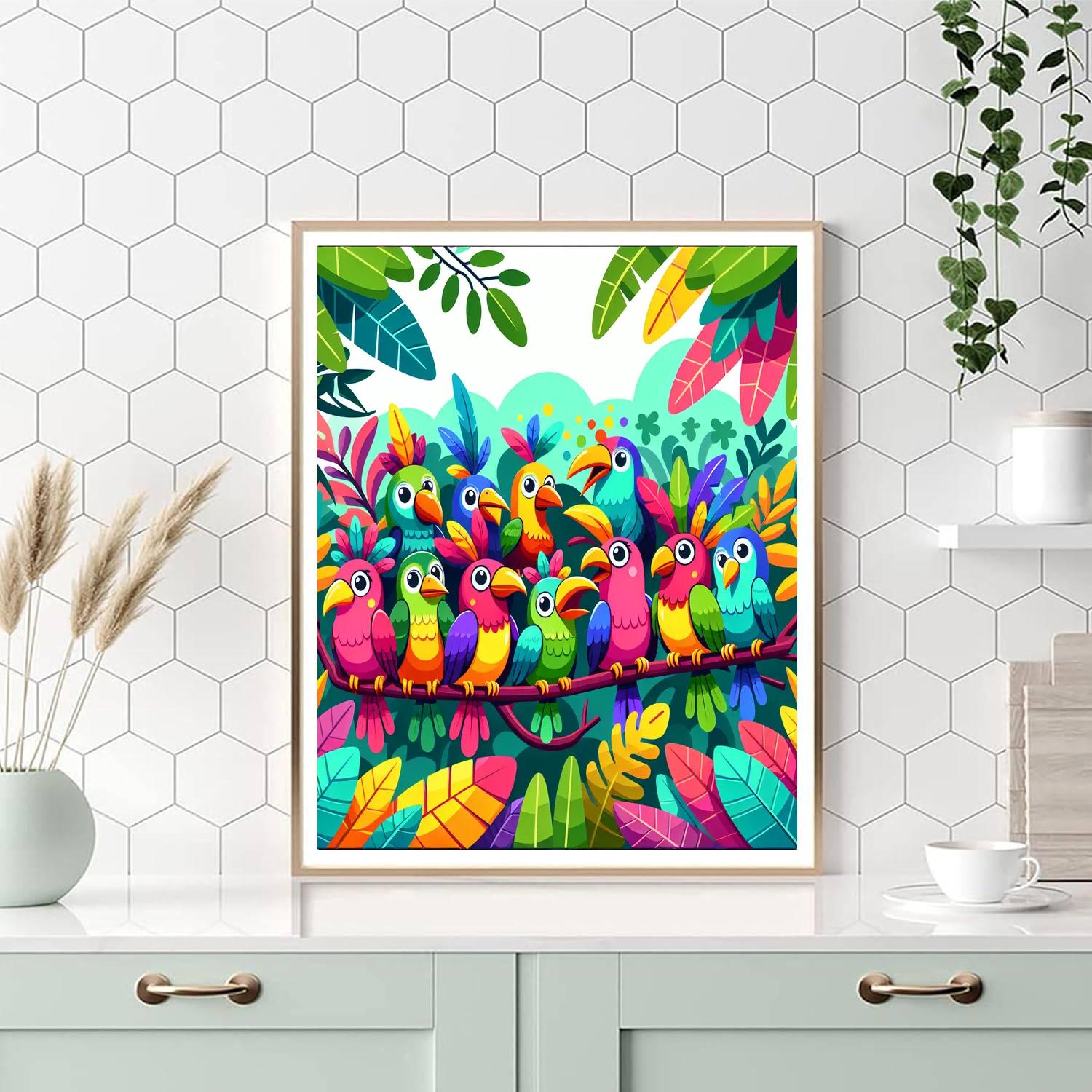 Vibrant Jungle Bird Watch Paint By Number