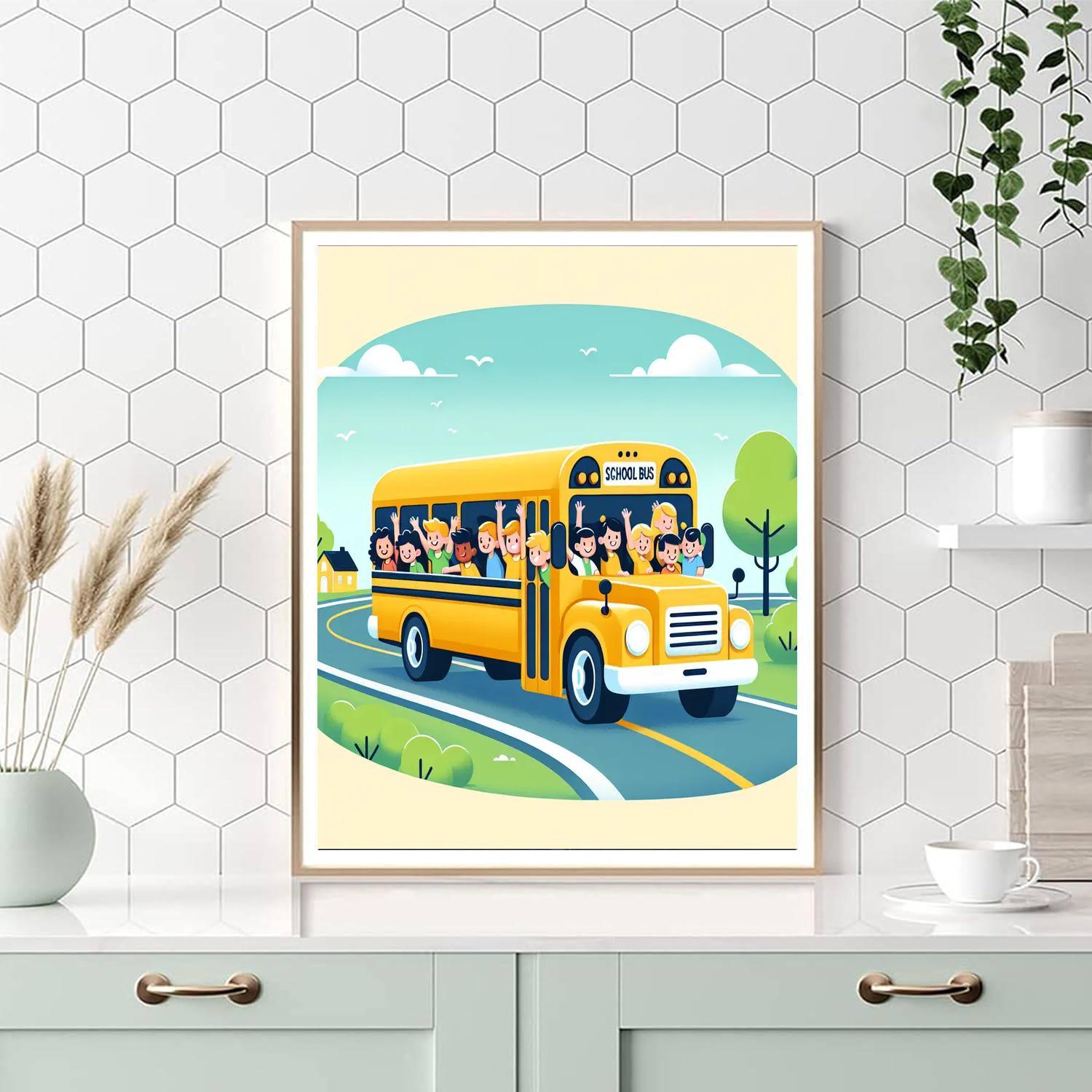 Happy School Bus Journey Numbered Painting Kits