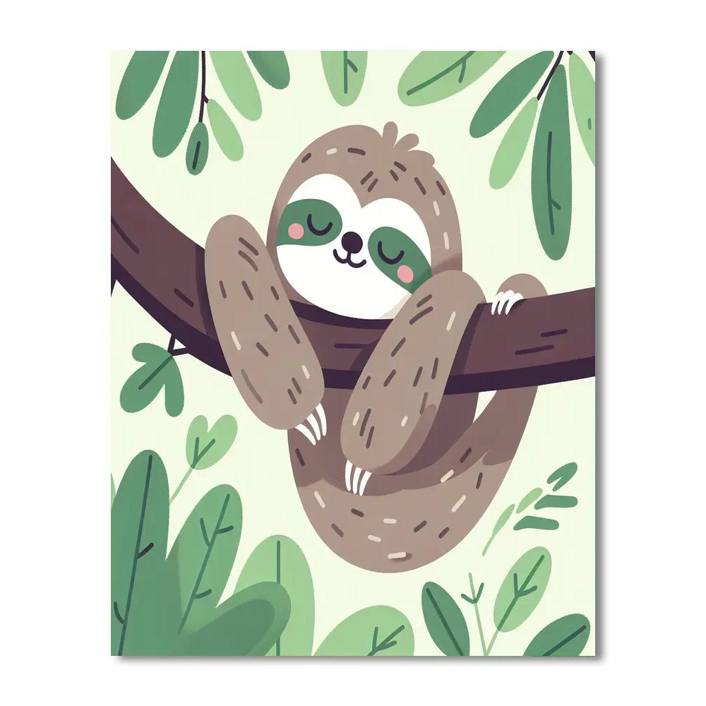 Sleepy Sloth Snooze Paint By Number