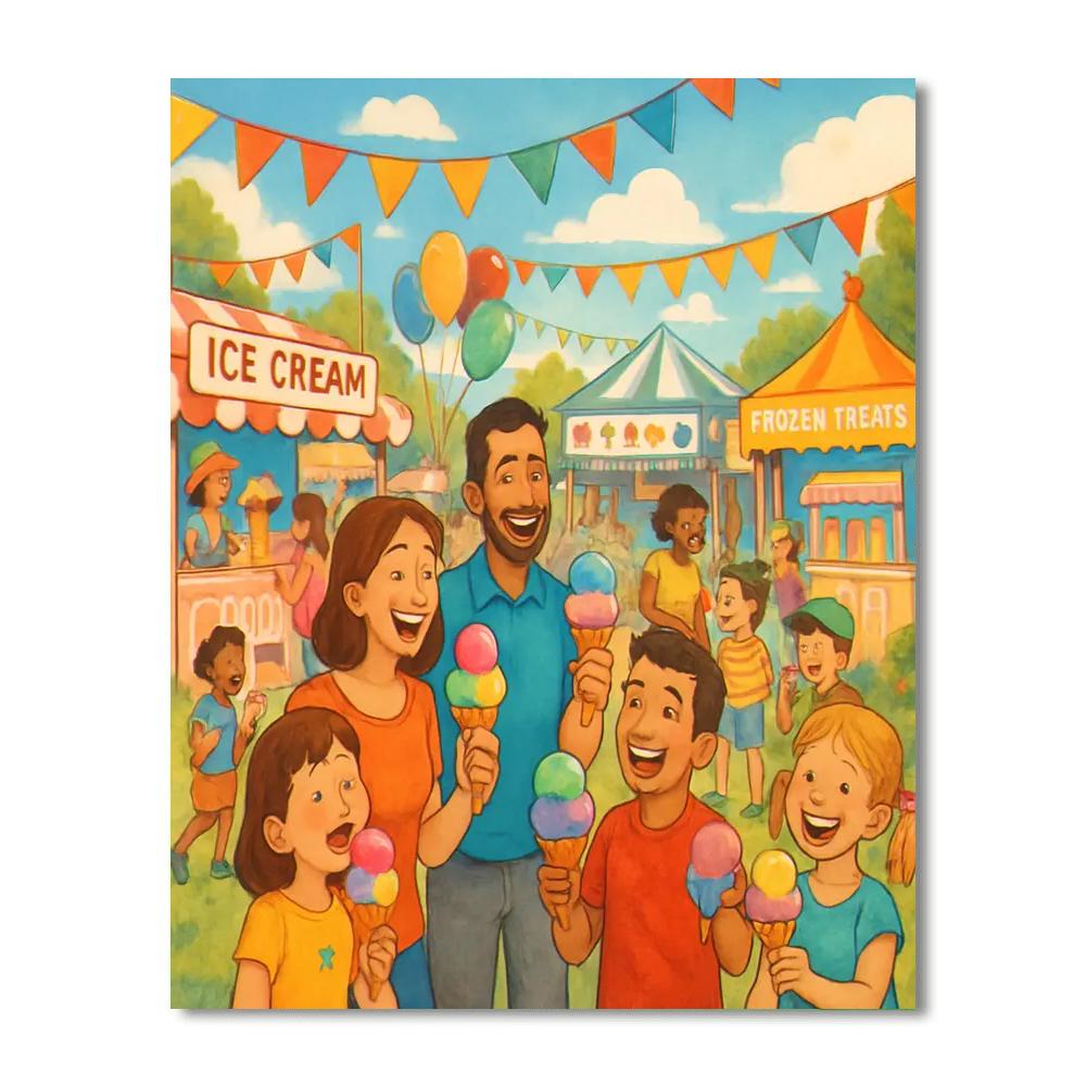 World's Largest Ice Cream Festival - Usa Painting By Numbers Kit