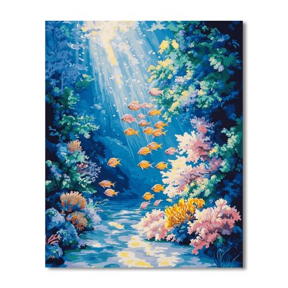 Claude Monet Inspired Underwater Whimsy  Numbered Painting Kits