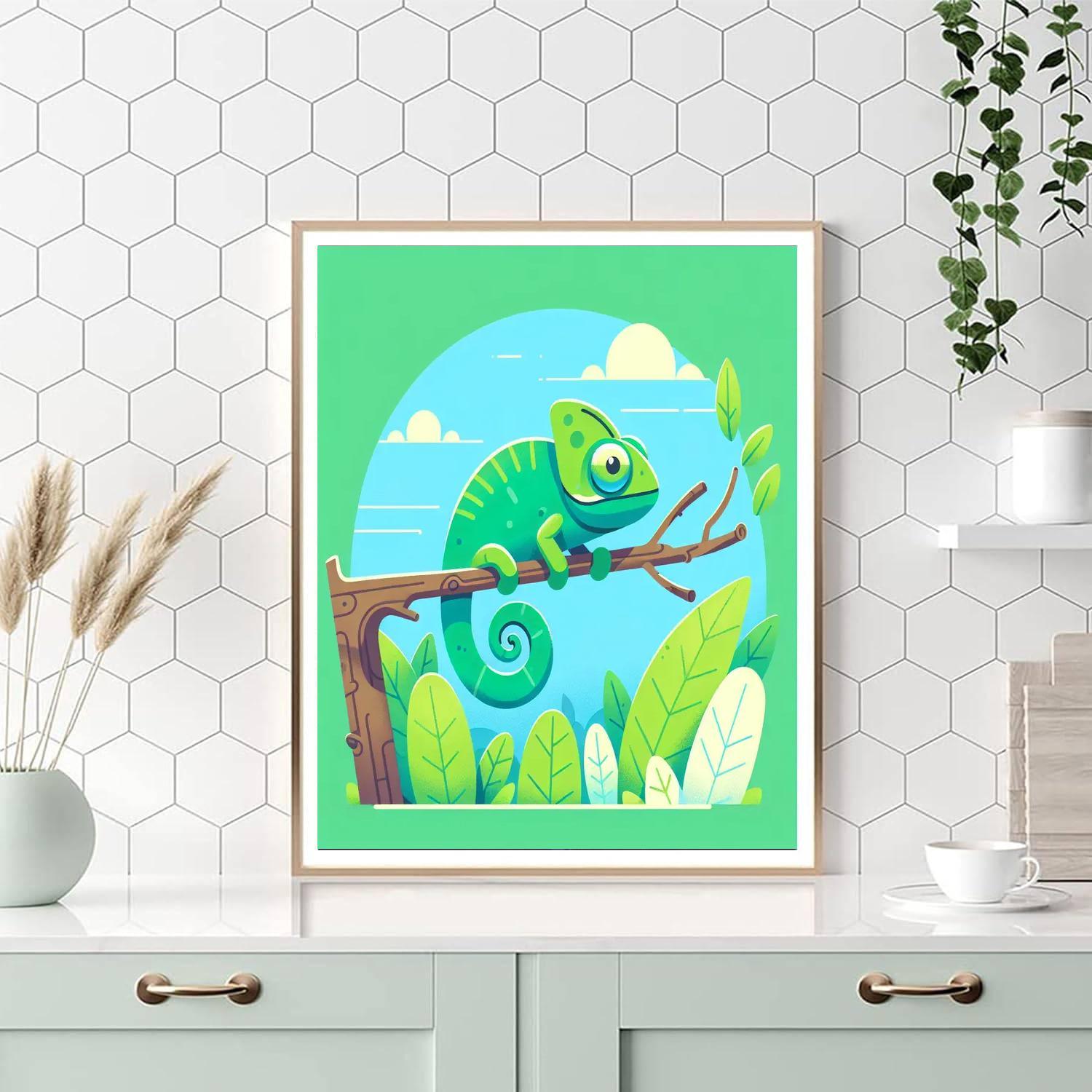 Charming Chameleon Change Number Painting